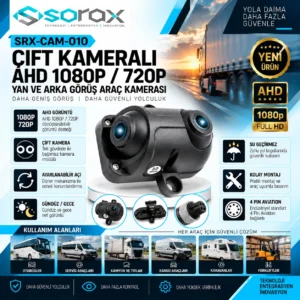 SRX-CAM-010 | Çift Kameralı AHD 1080P/720P Yan ve Arka Görüş Araç Kamerası
