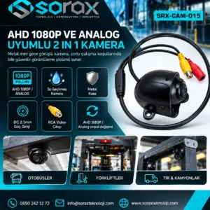 AHD 1080P Analog Uyumlu Mini Gece Görüş Kamerası