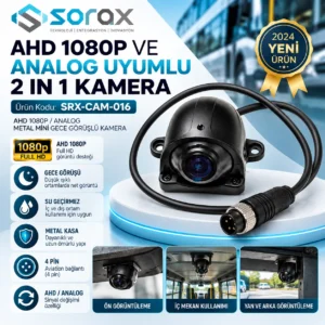 AHD 1080P Analog Uyumlu 4 Pin Mini Gece Görüş Kamerası