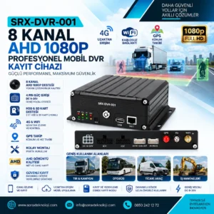 SRX-DVR-001 | 8 Kanal AHD 1080P 4G WiFi GPS Mobil DVR