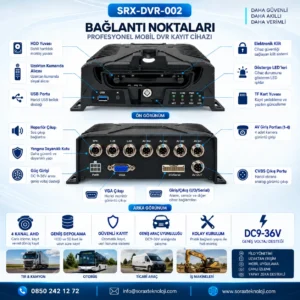 SRX-DVR-002 | 4 Kanal AHD Mobil DVR Kayıt Cihazı