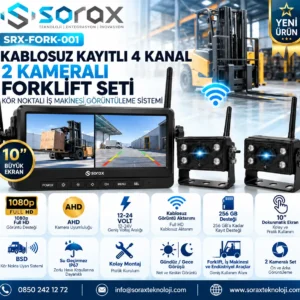 Kablosuz Kör Nokta Kamera Seti – 10 İnç Monitörlü | SRX-FORK-001