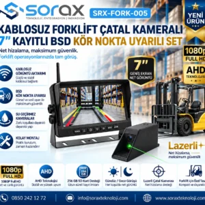 Forklift İçin Kablosuz 7 İnç Kayıtlı BSD Kamera Seti | Sorax