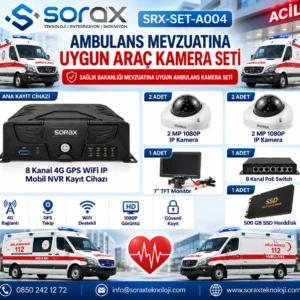 Sorax SRX-SET-A004 Ambulans Kamera Seti – 4G GPS Wi-Fi