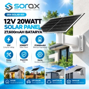 12V 20W Solar Panel 27.600mAh Batarya | SRX-SOLAR-001