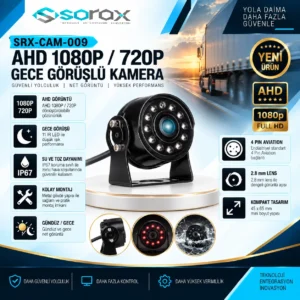SRX-CAM-009 | AHD 1080P/720P Gece Görüşlü Araç Kamerası