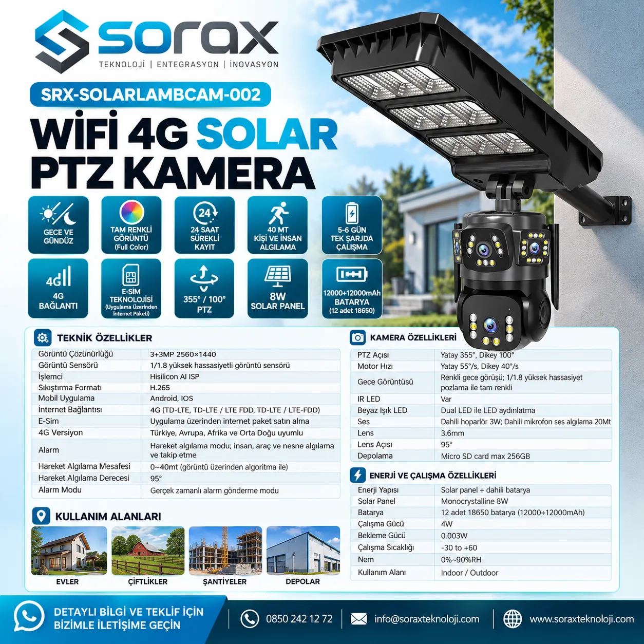 WiFi 4G Solar PTZ Kamera