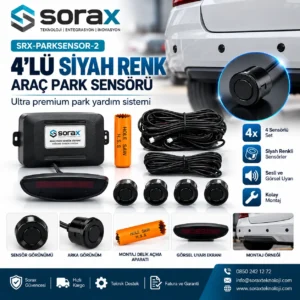 Sorax 4'lü Siyah Renk Araç Park Sensörü | SORAX