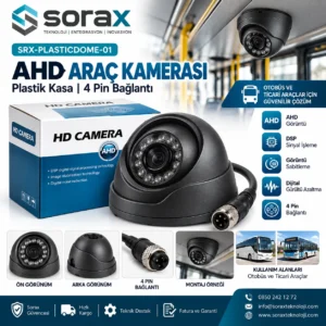 Sorax Plastik Kasa AHD Dome Araç Kamerası 4 Pin | SORAX