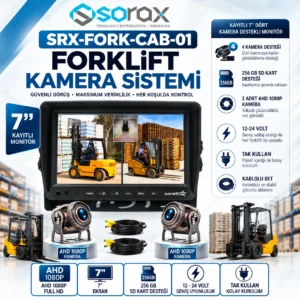 SRX-FORK-CAB-01 7 İnç Kayıtlı Forklift Kamera Sistemi – 2 Kameralı 1080P AHD