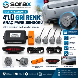 Sorax 4'lü Gri Renk Araç Park Sensörü – SRX-PARKSENSOR-1| Sorax